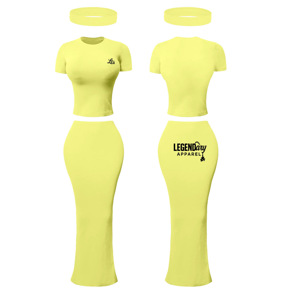 Three Piece Set - Shirt and Skirt