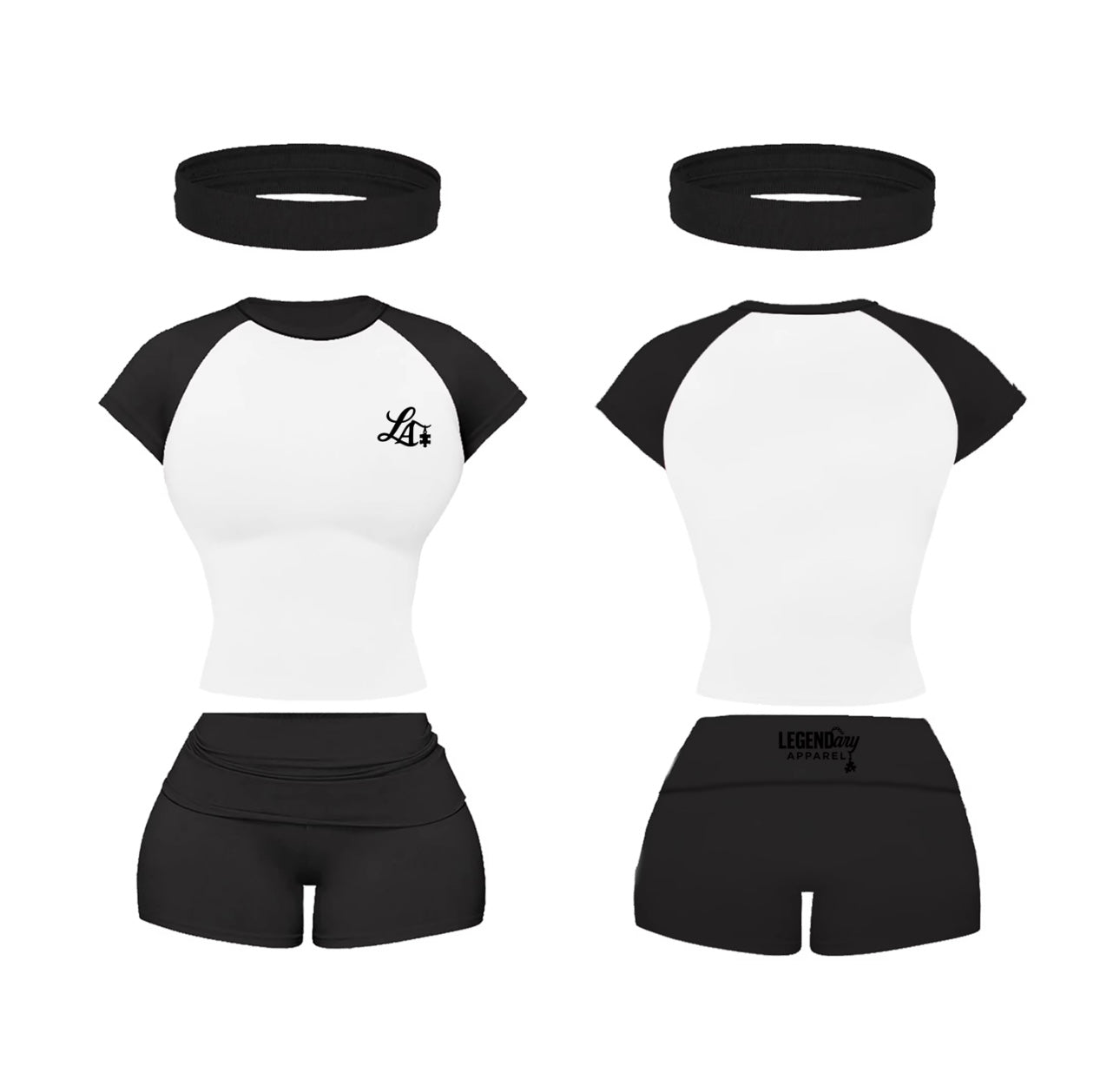 Three Piece Set - Shirt and Shorts